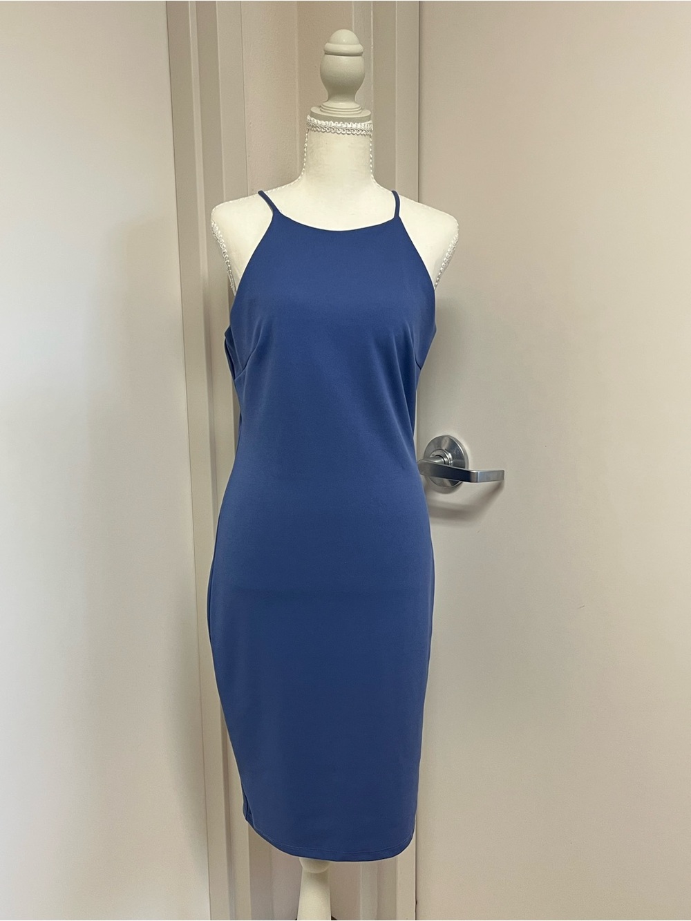 Dainty Hooligan Cobalt Blue Halter Midi Dress